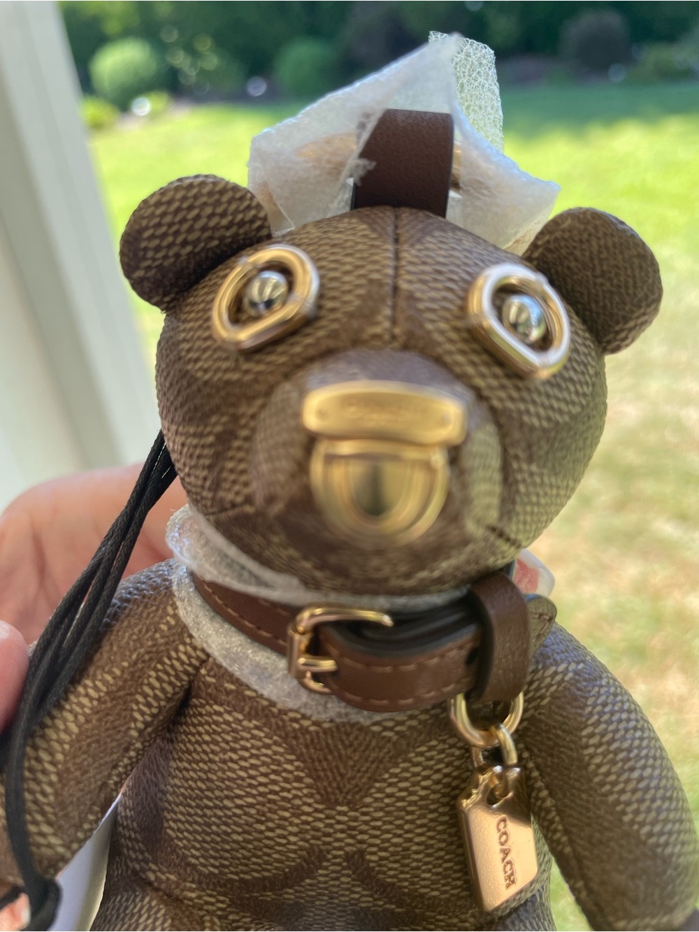 NWT Coach Signature Canvas Collectible Bear Bag Charm CZ195 Sold Out Rare - Picture 8 of 10